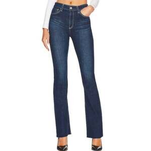 AG Alexxis High Rise Bootcut Flare Jeans East Wash Dark Blue Raw Hem 32 NWT